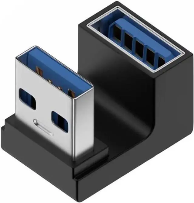 Main image of 90 Degree USB 3.0 Male to Female Right Angle Adapter USB Upward Elbow Adapter 10Gbps(2 PCS,AM to AG UX ZM)