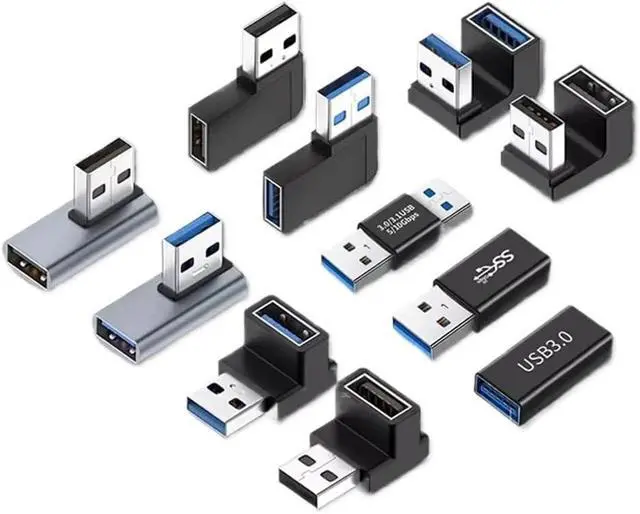 Alt view image 2 of 4 - 90 Degree USB 3.0 Male to Female Right Angle Adapter USB Upward Elbow Adapter 10Gbps(2 PCS,AM to AG UX ZM)