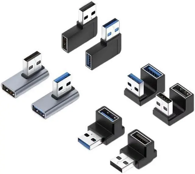 Alt view image 3 of 4 - 90 Degree USB 3.0 Male to Female Right Angle Adapter USB Upward Elbow Adapter 10Gbps(2 PCS,AM to AG UX ZM)