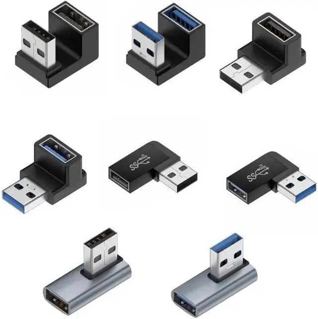 Alt view image 4 of 4 - 90 Degree USB 3.0 Male to Female Right Angle Adapter USB Upward Elbow Adapter 10Gbps(2 PCS,AM to AG UX ZM)