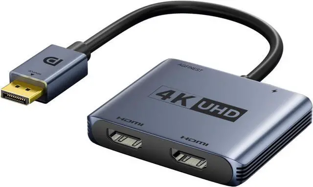 Main image of DisplayPort To Dual HDMI Adapter 1 In 2 Out 4K@60Hz Display Port MST Hub