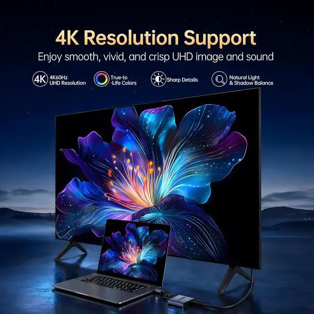 Alt view image 3 of 7 - DisplayPort To Dual HDMI Adapter 1 In 2 Out 4K@60Hz Display Port MST Hub