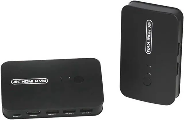 Alt view image 2 of 5 - HDMI-Compatible KVM Switch with Extender 1080p Share 2xUSB Disk Monitor Printer Keyboard Mouse for 2 Computers