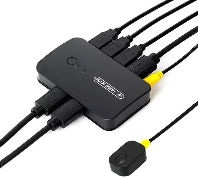 Alt view image 3 of 5 - HDMI-Compatible KVM Switch with Extender 1080p Share 2xUSB Disk Monitor Printer Keyboard Mouse for 2 Computers