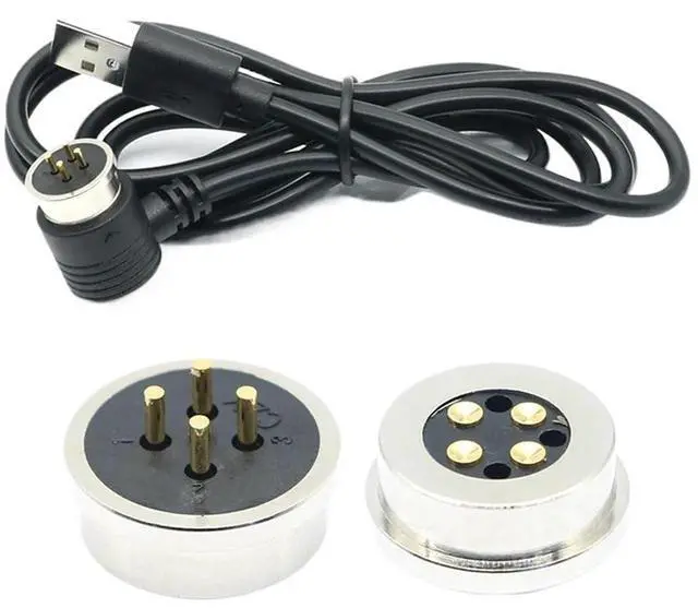 Alt view image 3 of 6 - USB Male Female 4P Pogopin Magnetic Connector 24AWG Strong Suction Fast Charge Power Data Adapter(12mm-4pin-usb Female)