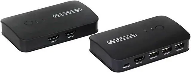 Alt view image 5 of 5 - HDMI-Compatible KVM Switch with Extender 1080p Share 2xUSB Disk Monitor Printer Keyboard Mouse for 2 Computers