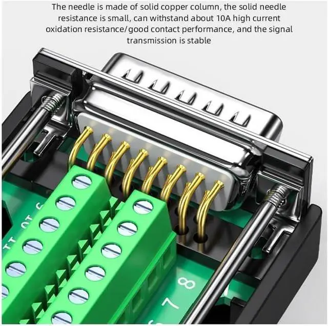 Alt view image 5 of 7 - Thin DB15 Solder-Free Connector 15 Pin Male Female Connector D-SUB 15Pin Breakout Terminal Serial Port Adapter(Metal Female)