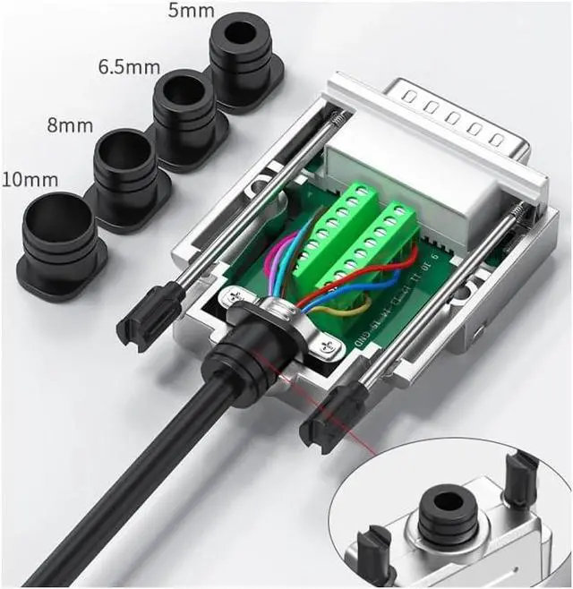 Alt view image 6 of 7 - Thin DB15 Solder-Free Connector 15 Pin Male Female Connector D-SUB 15Pin Breakout Terminal Serial Port Adapter(Metal Female)
