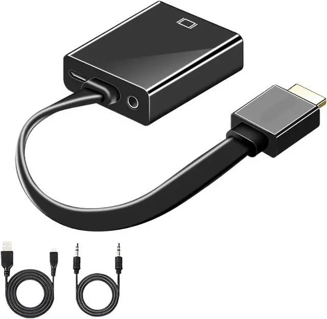 Alt view image 2 of 4 - HDMI to V/GA Adapter Digital to Analog Video Converter Cord Connector for 360 P;S/4 PC TV Box(Audio Black)