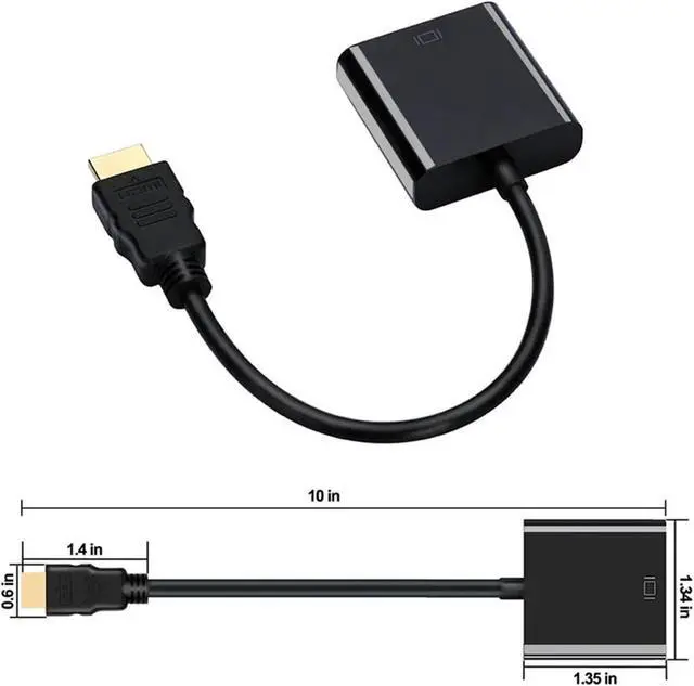 Alt view image 4 of 4 - HDMI to V/GA Adapter Digital to Analog Video Converter Cord Connector for 360 P;S/4 PC TV Box(Audio Black)