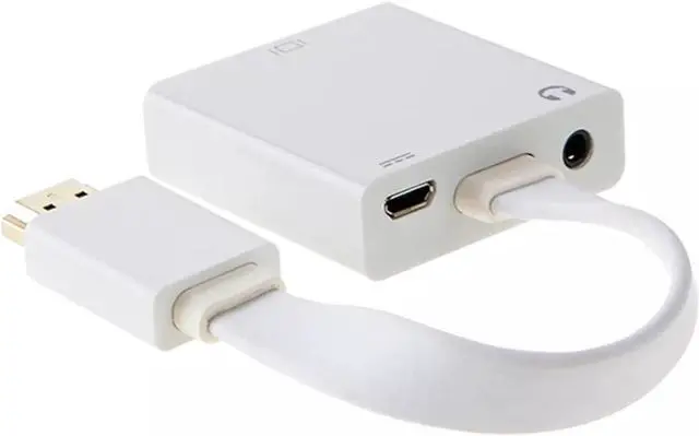 Main image of HDMI to V/GA Adapter with &Power Port 1080P Active Male to Female Converter for P;S/5 P;S/4 PC M>oni>tor(White)