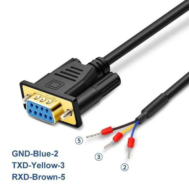 Alt view image 2 of 5 - DB9 RS232 Serial Straight Cable 9pin to 3-cores Gold Plated Plug Connector Male Female Nickel Plated Data Cable(Female Nickel Plated,1.5 Meters)