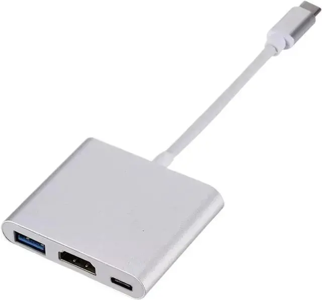 Main image of USB C to HDMI-Compatible V/GA TY>pe Digital AV Multiport Adapter 3 Converter to 4K 1080P Fast for(Silver 3 in 1)