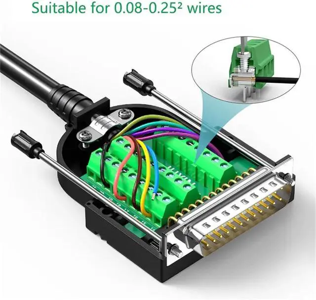 Alt view image 6 of 7 - Thin DB25 Solder Free Male and Female 25PIN Connector Adapter Board Terminal Serial Port Parallel Plugs 1Pcs(3)