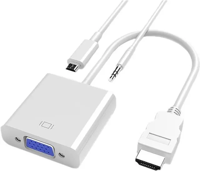 Main image of H&*igh qu>ality V/GA to HDMI Adapter - 1080P to Converter with 3.5mm Ja-ck and USB Power Supply for, PC, P;S/4, B(White)