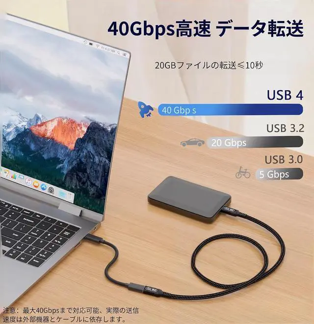 Alt view image 5 of 7 - 10ft/3M USB-C Male to Female Extension Cable - Thunderbolt 4/USB4/3 Compatible, 40Gbps, 8K@60Hz, 140W PD Fast Charging for M-acBook Pro, Monitors & Type-C Devices