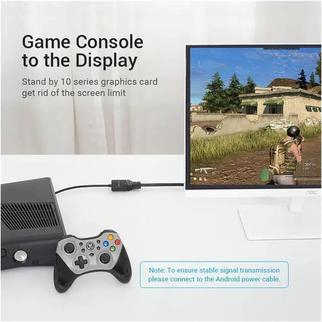 Alt view image 4 of 5 - HDMI to V/GA Adapter Male to Female Converter 1080P to with 3.5 Ja-ck Cord for TV Box to(Other)