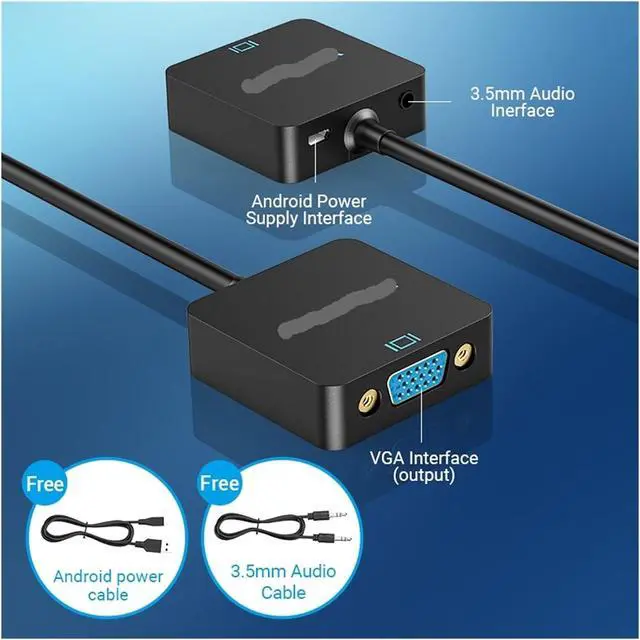 Alt view image 5 of 5 - HDMI to V/GA Adapter Male to Female Converter 1080P to with 3.5 Ja-ck Cord for TV Box to(Other)