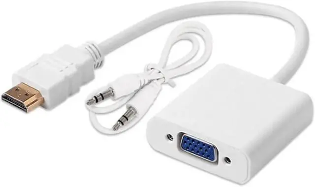Alt view image 3 of 6 - High Speed HDMI to V/GA Cord HDTV Converter with HD 1080P Male to Female Adapter for PC TV(White)