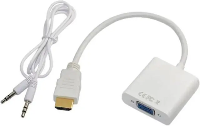 Alt view image 6 of 6 - High Speed HDMI to V/GA Cord HDTV Converter with HD 1080P Male to Female Adapter for PC TV(White)