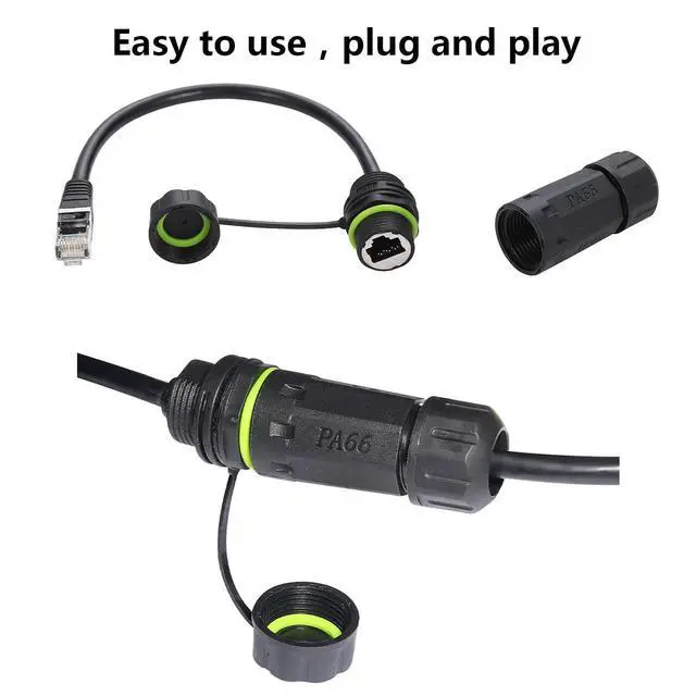 Alt view image 7 of 7 - PENGLIN 5PCS RJ45 Male to Female Waterproof Coupler, Shielded Cat5/5e/6 Ethernet LAN Cable Connector for Outdoor Network LED Equipment(Network Cable Length 9.84 Inch)
