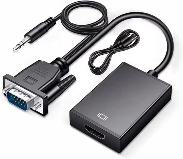 Alt view image 3 of 4 - V/GA to HDMI-Compatible Converter Adapter Cord 1080P with Output HD for PC to HDMI Projector