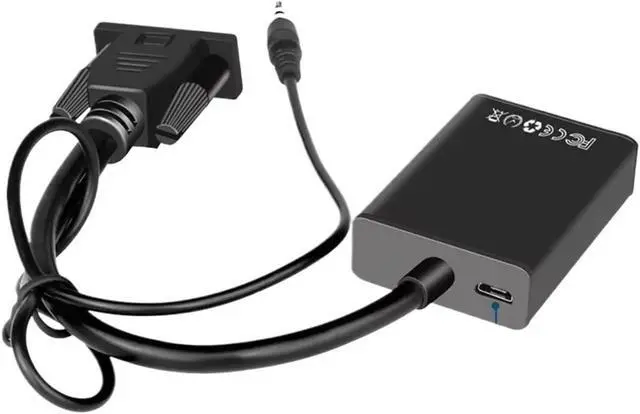 Alt view image 4 of 4 - V/GA to HDMI-Compatible Converter Adapter Cord 1080P with Output HD for PC to HDMI Projector