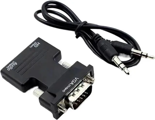 Main image of Full HD 1080P HDMI-Compatible to V/GA Adapter with 3.5mm Cord to HDTV Projector Video Converter for TV Box PC