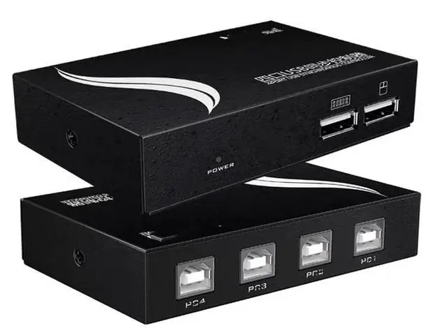 Main image of KVM Switch/Distributor - 4/8 Port USB Synchronizer/Sharer, USB Keyboard Mouse Sync Controller, for Game Tudios, Security/Stock Market Surveillance, Offices(4 Ports)