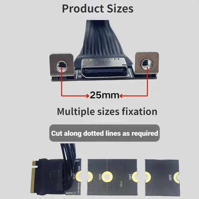Alt view image 4 of 7 - to 4i SFF8611 Extension Cable Silver Plating Wire for Desktop and Notebook Conversion with Optional Length