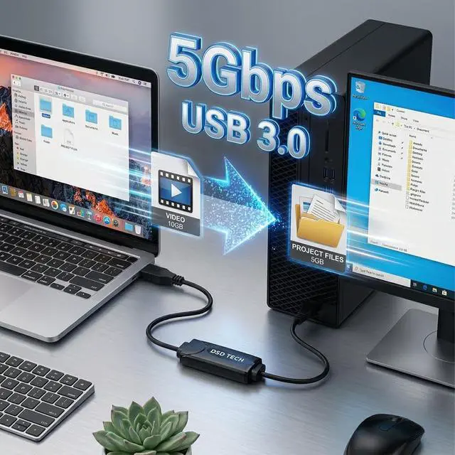 Alt view image 6 of 7 - DSD TECH SH-K03A USB 3.0 Data Link Cable, 5Gbps Fast File Transfer & KM Sharing, Win and Mac, 10ft