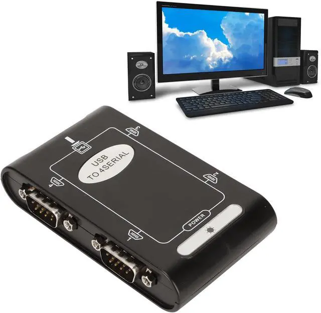 Alt view image 2 of 7 - SUNGOOYUE USB to Serial Adapter 4 RS232 Port COM Reserve Feature DB9 Compact USB to RS232 Adapter for 10 8 7