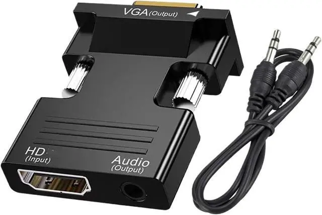 Alt view image 2 of 3 - Full HD 1080P HDMI-Compatible to V/GA Adapter with 3.5mm Cord to HDTV Projector Video Converter for TV Box PC