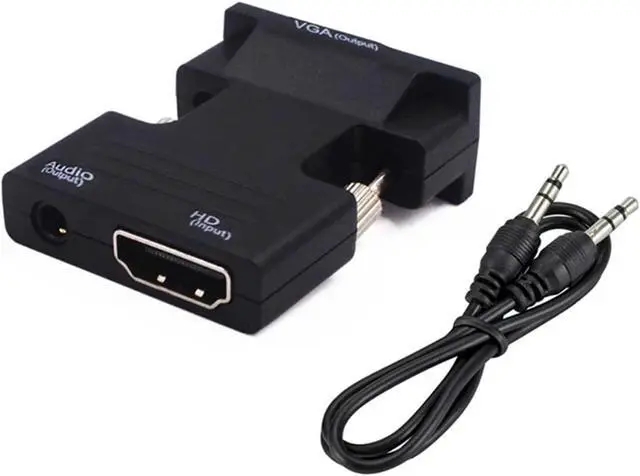 Alt view image 3 of 3 - Full HD 1080P HDMI-Compatible to V/GA Adapter with 3.5mm Cord to HDTV Projector Video Converter for TV Box PC