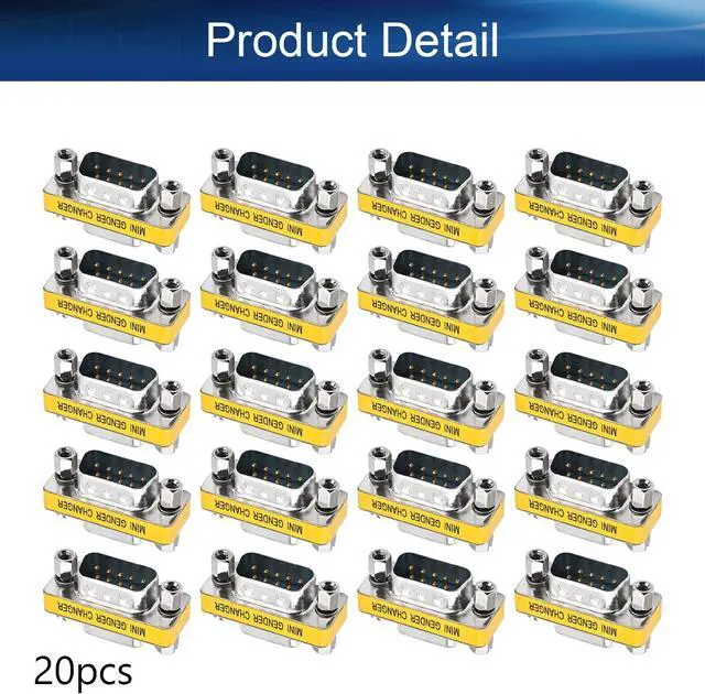 Alt view image 4 of 4 - Heyiarbeit 9-pin 2-Row DB9 VGA Gender Changer Male to Female Mini Gender Changer Coupler Adapter Connector for Serial Applications Blue 20pcs