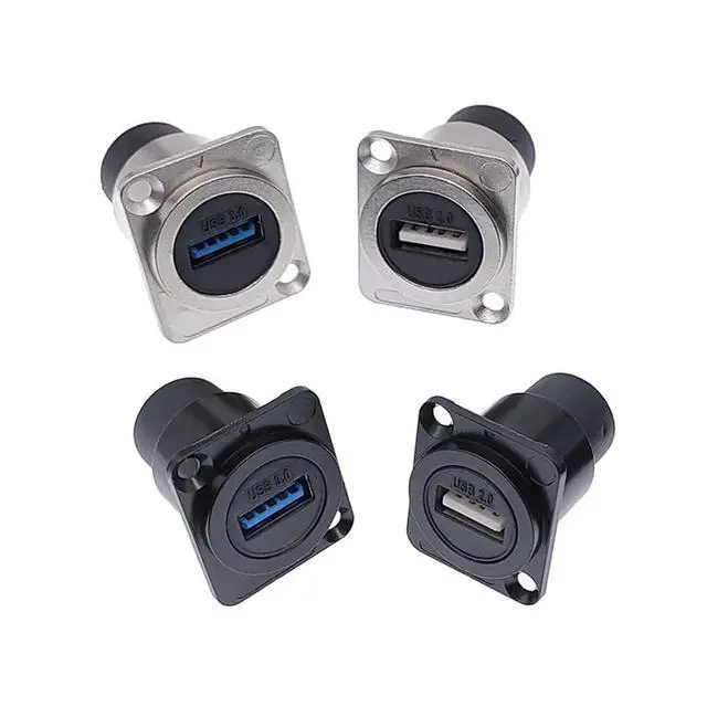 Alt view image 2 of 5 - Metal USB 2.0 3.0 D Type Female to Female Connector Panel mounting USB Socket(6,3.0)