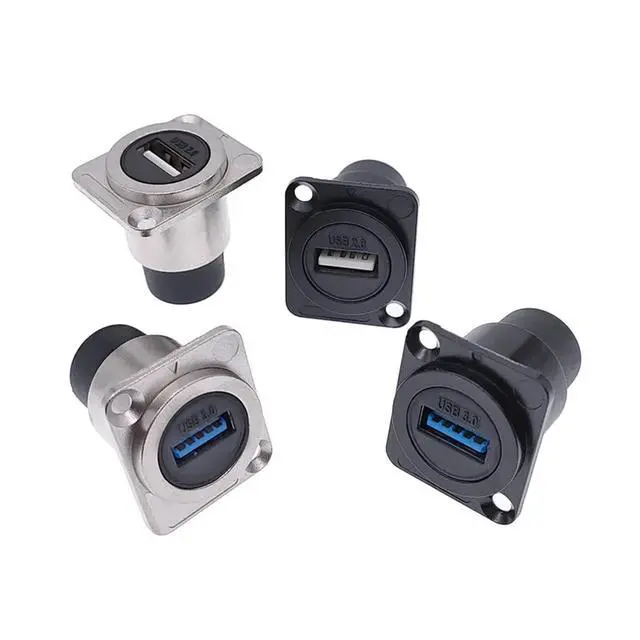 Alt view image 4 of 5 - Metal USB 2.0 3.0 D Type Female to Female Connector Panel mounting USB Socket(6,3.0)