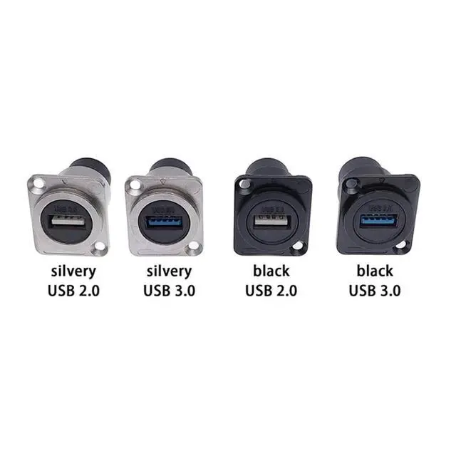 Alt view image 5 of 5 - Metal USB 2.0 3.0 D Type Female to Female Connector Panel mounting USB Socket(6,3.0)
