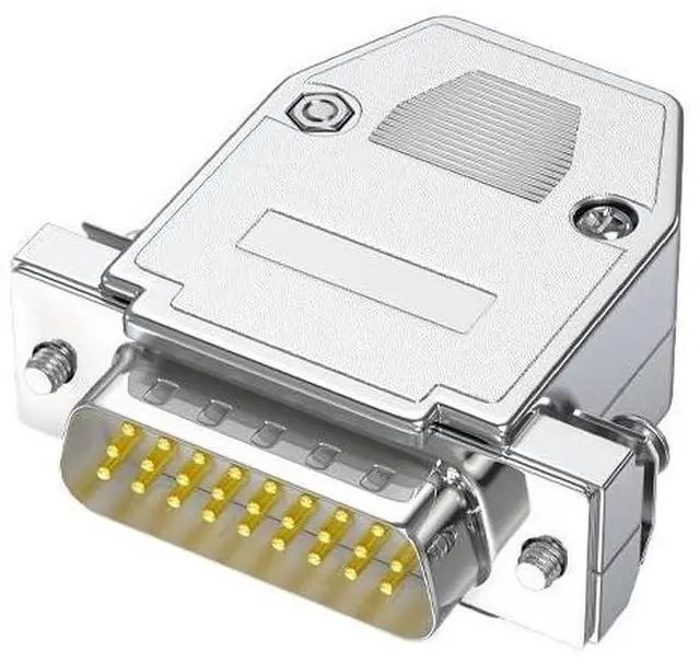 Main image of DB26 Male Female Connector 3-Row 26 Pin Serial Plug 26P Chromium Plating ABS Plastic Shell Soldering Connectors(Male-Solid Pin)