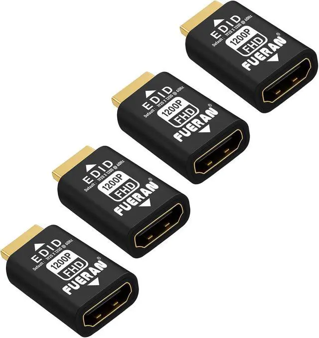 Main image of HDMI edid Emulator Adapter, emulators,Reliable Pass-Through for Video Splitters, Extenders, AV Receivers Plug & Play (1920X1200@60Hz-4P)