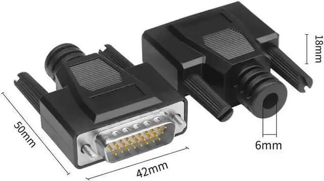 Alt view image 4 of 7 - 1pc DB26 Soldering Connector D-SUB HDB26 3 Rows of 26 Pin Plug DB26 Black Male Female Welding Wire Type Connectors(Male-SS)