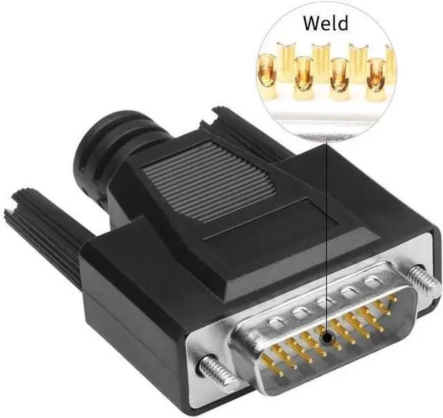 Alt view image 5 of 7 - 1pc DB26 Soldering Connector D-SUB HDB26 3 Rows of 26 Pin Plug DB26 Black Male Female Welding Wire Type Connectors(Male-SS)