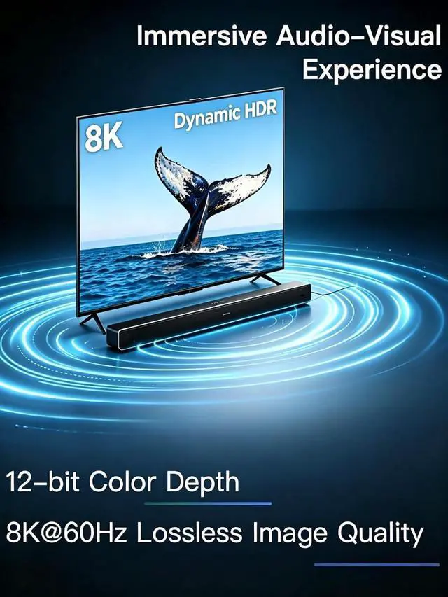 Alt view image 7 of 7 - Avaoaa 16K HDMI Cable 2.2 96Gbps 16.4FT, Ultra High Speed Cable Support 8K/4K 240Hz 144Hz 120Hz 60Hz eARC HDR10+ HDCP2.3 HDMI Cord Compatible with PS5/Xbox/Switch 2/Roku TV/Mac Monitor Laptop DVD