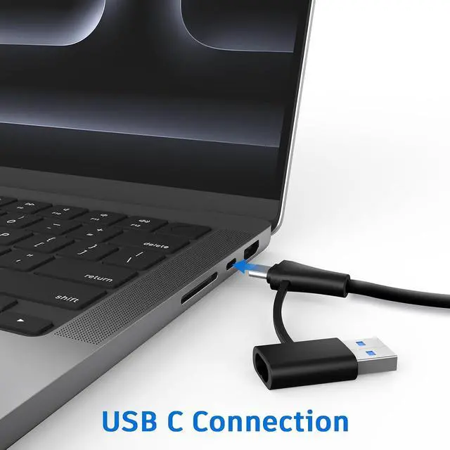Alt view image 2 of 5 - KYY USB-C to USB-C Cable & USB-A Adapter, Video Output Monitor Cable, PD Fast Charging, for X90D / X90G Monitors, 3ft, Black