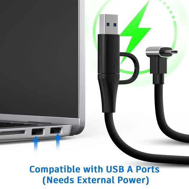 Alt view image 5 of 5 - KYY USB-C to USB-C Cable & USB-A Adapter, Video Output Monitor Cable, PD Fast Charging, for X90D / X90G Monitors, 3ft, Black