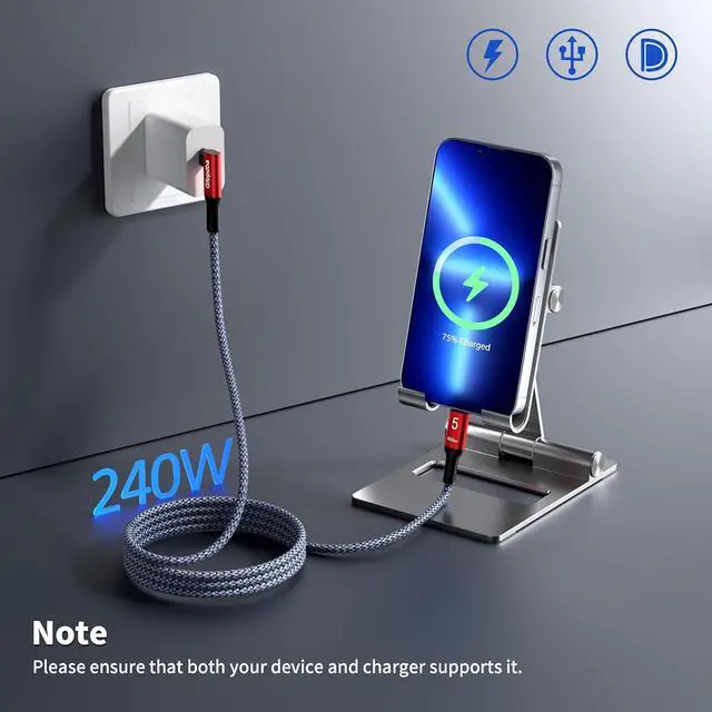 Alt view image 6 of 7 - USB C Camera Tethering Cable for Right Angle Thunderbolt 5 Cable 10FT, Support 40Gbps, 240W PD, 8K@60Hz, 4K@144Hz for Thunderbolt 4, iPhone 17, USB4, Canon, Sony, Nikon, Fuji, Mac mini M4
