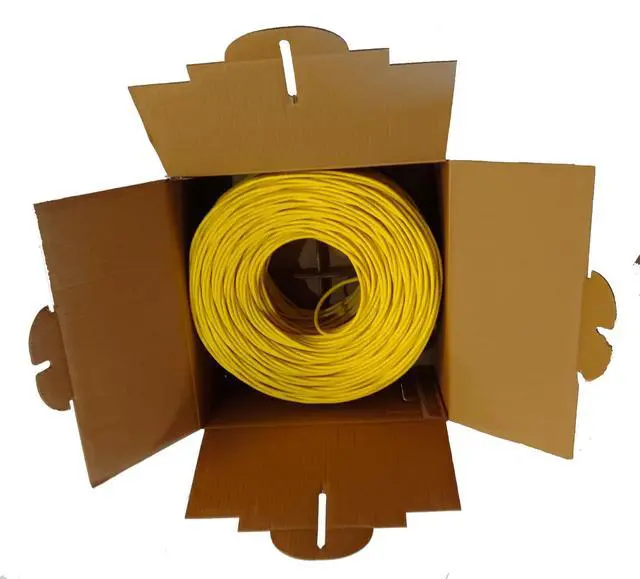 Alt view image 5 of 7 - 10colors to Choose from-Yellow 1000ft Pull Box LAN Cable, Network Cable, Category Cable, CAT6 Solid Bulk Ethernet Cable, 23AWG 4 Pair, Unshielded Twisted Pair (UTP),DSX-8000 Certified,550MHz