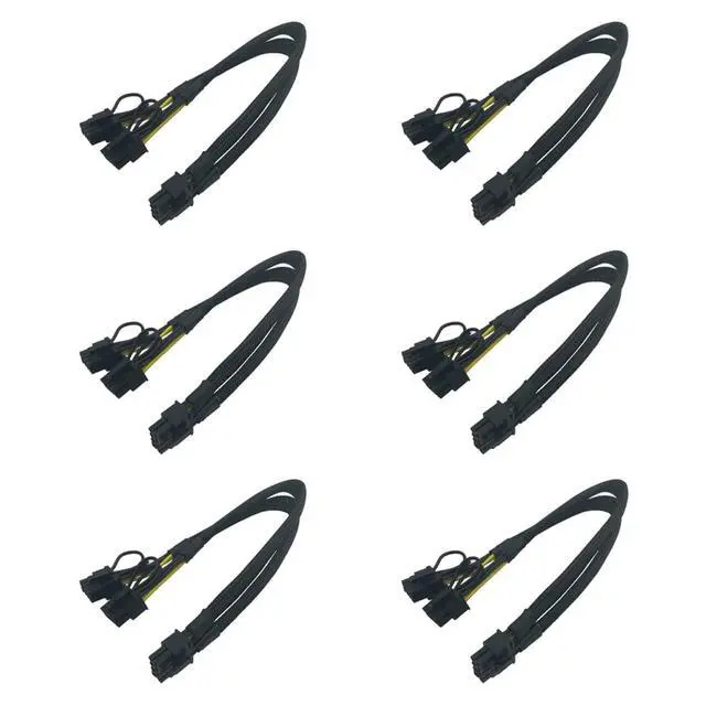 Alt view image 6 of 7 - CPU 8Pin Male to 2X 8Pins Male PCIE Converter for Mainboard CPU Power Adapter Y Splitter 8Pin Extension Cable 40cm