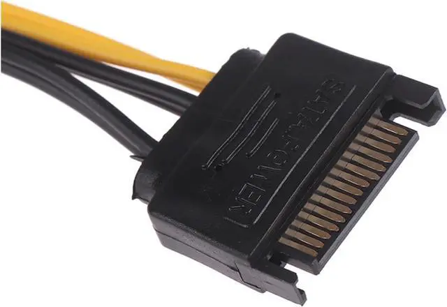 Alt view image 3 of 6 - 1pc 15pin SATA Male to 8pin(6+2) PCI-E Power Supply Cable 20cm 15-pin 8 Pin Wire for Graphic Card