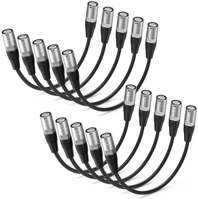 Main image of Ethercon Cable, Shielded Cat 5e Ethernet Cable Compatible with EtherCON RJ45 Connectors in Silvery for Professional Audio, Video and Networking Applications (10, 1FT)